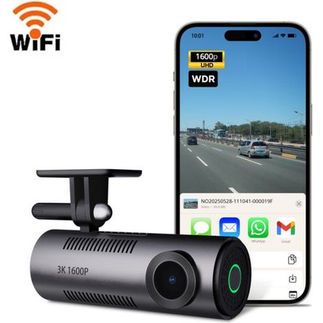 Dashcam – 1440P-Autokamera, WLAN, Nachtsicht, Bewegungserkennung, Zeitrafferaufnahme, WDR, Loop-Aufnahme, Parkmodus, WLAN, App (1/5)