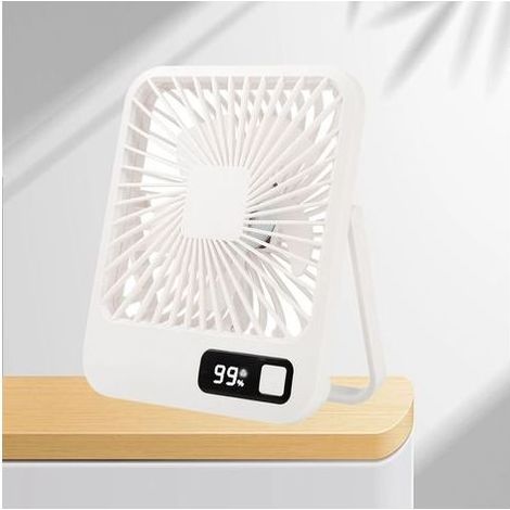 USB-Tischventilator, 5 Geschwindigkeitsstufen, stabiler Standfuß, extrem leise, USB-Ladefunktion, kleine Größe, weiß, ideal für Zuhause, Büro oder Schule. (1/5)