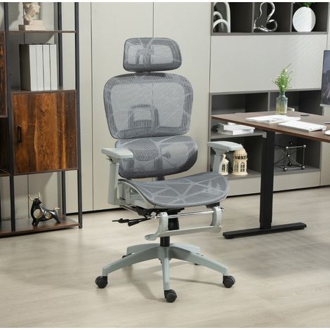 Silla de escritorio ergonómica reclinable malla OKMYHOME (1/4)