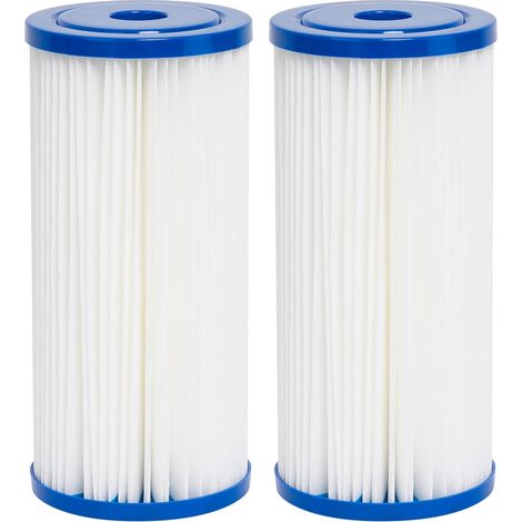YanBan Lot de 2 préfiltres à sédiments plissés pour toute la maison GE FXHSC, Culligan R50-BBSA, Pentek R50-BB, Dupont WFHDC3001, American Plumber W50PEHD, GXWH40L 25,4 x 11,4 cm (1/4)