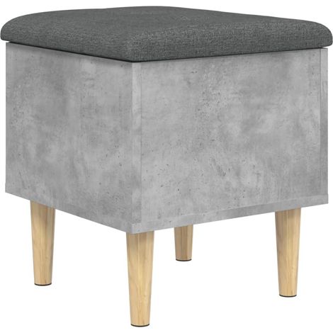 Sgabello panca con vano portaoggetti 42 x 42 x 46 cm legno composito colore grigio cemento DEC024764