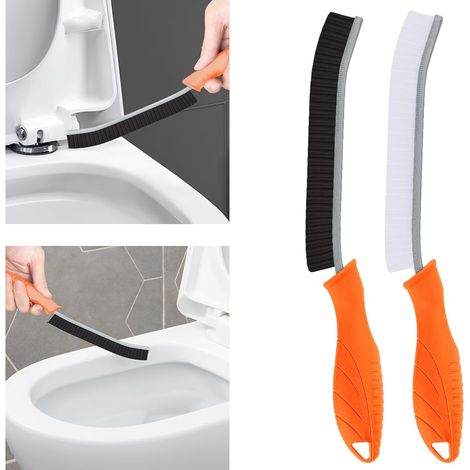 Brosse Toilettes WC - Brosses de Nettoyage à Poils Durs, Brosse Joint Carrelage Montage Mural, Outil de Nettoyage pour Évier de Cuisine, Baignoires (2, Orange) (1/5)