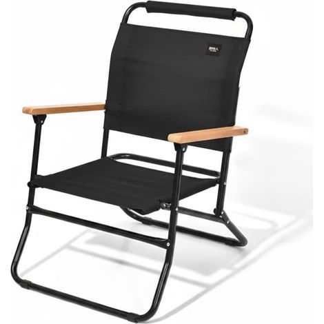 Portable Folding Chair, Camping Chair, Picnic Chair, Outdoor Seat with Comfortable Armrests and Supportive Backrest, Steel Frame, Elegant Black, Classic (1/5)