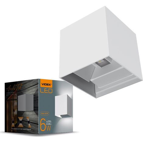 Außenwandleuchte nach oben und unten verstellbar LED 6W weiß IP54 ERIC Videx