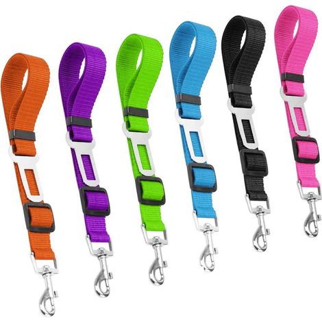 Lot de 6 câbles de sécurité réglables pour harnais de sécurité pour chien et chat, en nylon pour véhicule. (1/5)