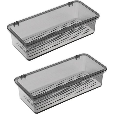 avec Couvercle Plateau à Couverts en Plastique, Organisateur de Tiroir à Couverts, Conteneur de Rangement D'Ustensiles B (1/4)
