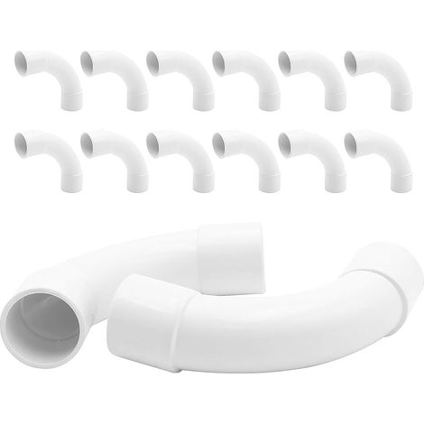 12pcs Coudes pour Tube Isolant,Tube Électrique Manchonné en PVC,90 Degrés Connecteur Raccord de Tuyau,Tube Électrique Câble Canal Installation Murale,Coudes de Tuyau,16mm (1/5)