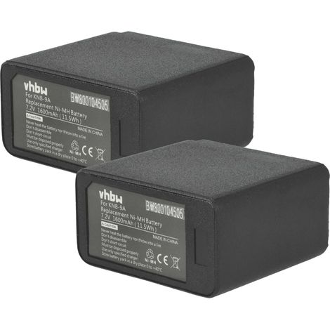vhbw 2x Akku kompatibel mit Kenwood TK-430, TK-353N, TK-359, TK-355, TK-353, TK-431 Funkgerät, Walkie Talkie (1600 mAh, 7,2 V, NiMH)