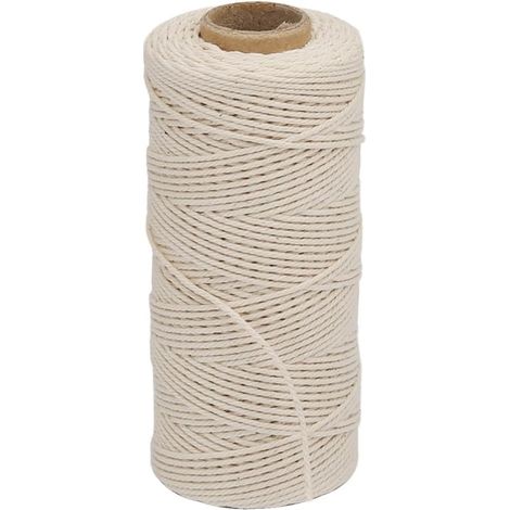 MINKUROW 100 m Bäckergarn, 3-lagiges Baumwollgarn für die Küche, lebensmittelecht. Ideal zum Binden, geeignet für Geflügel, Wurst, Hausarbeit, Basteln und Dekoration (weiß) (1/5)