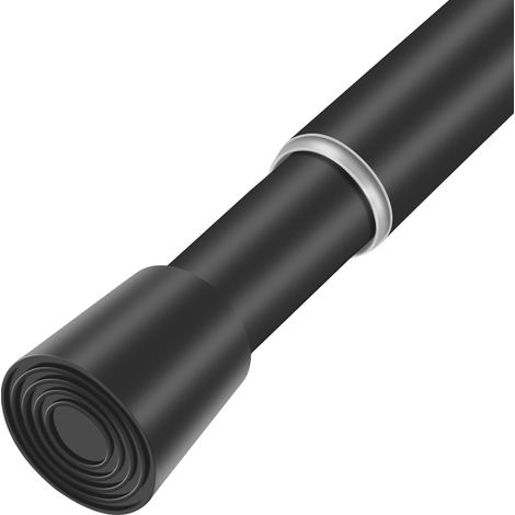 Tringle à rideau de douche réglable de 71 à 190 cm de diamètre, antidérapante, très résistante, sans perçage, pour fenêtres, salle de bain, cuisine, placard, porte, 22TD28-77BLK (1/5)