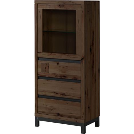 Vitrine Kernbuche 65x40x148 tabacco braun geölt VILLANDERS 203