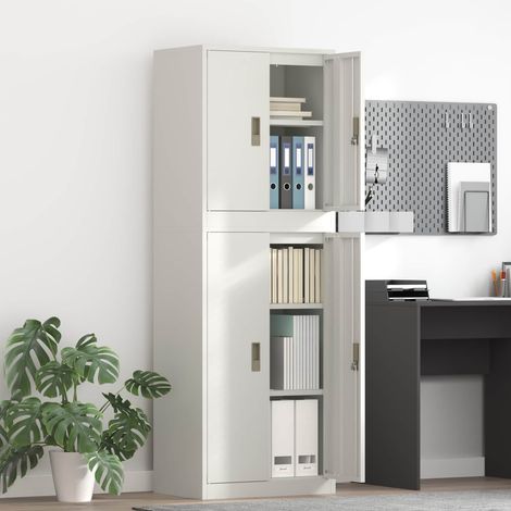 vidaXL Armoire de rangement 2 pc Blanc 60 x 40 x 175 cm Acier (1/5)