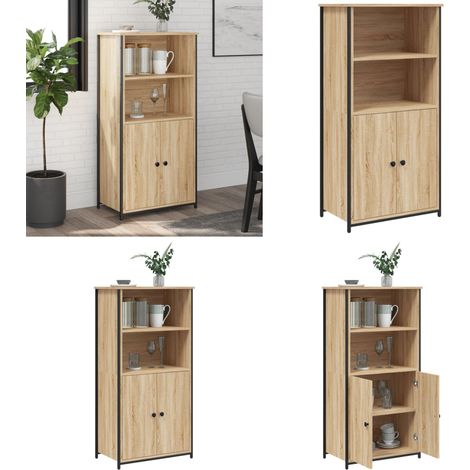 Highboard Sonoma-Eiche 62x36x121,5 cm Holzwerkstoff - Holzwerkstoff Schrank - Holz Schrank (1/5)