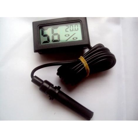 Igrometro-termometro con cavo da 1,5 m e sonda + batterie per rettili, tartarughe e serpenti in terrario (1/4)