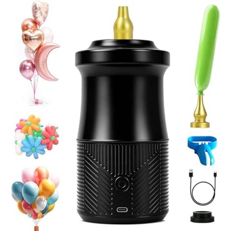 Pompe à Ballon électrique, Batterie Rechargeable 2000mAh, Gonfleur Electrique Ballons avec 3 Buses d'air, Gonfleur Rapide pour Ballons de Mariage, Gonfleur Ballon Baudruche, Anniversaire et Fête (1/5)
