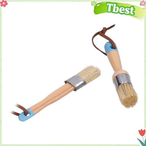 Tbest Pinceau à cirer Lot de 2 Pinceaux de 2,5 Cm pour Peinture à la Craie et à la Cire, Outil de Peinture DIY bricolage brosse (1/4)
