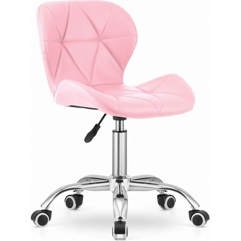 Sedia da ufficio girevole Avola in ecopelle rosa (1/5)