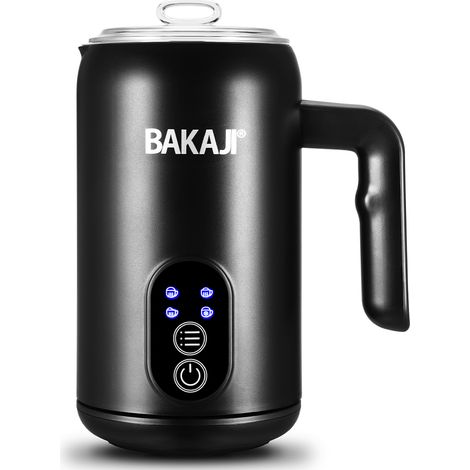 Montalatte Elettrico 500W Cappuccinatore Caldo Freddo Schiumatore Latte in Acciaio e PP Nero (1/4)