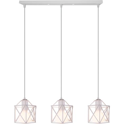 3 Heads Modern Pendant Light White Retro Metal Ceiling Light Industrial Vintage Ceiling Light For Bedroom Bar Cafe