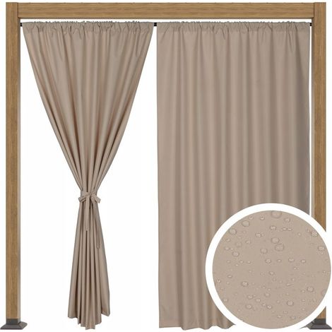 Rideaux de jardin en terrasse, 155 x 170 cm, beige clair (1/5)