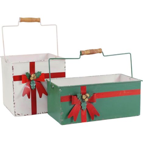 Vaschette metallo pacco regalo, 20x20x20+30x13x13 cm