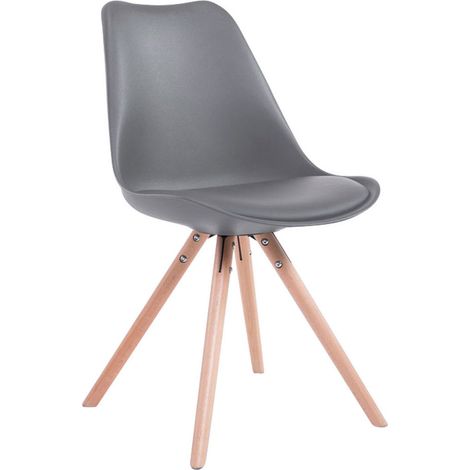 Sedia Toulouse in similpelle gambe tonde grigio natura
