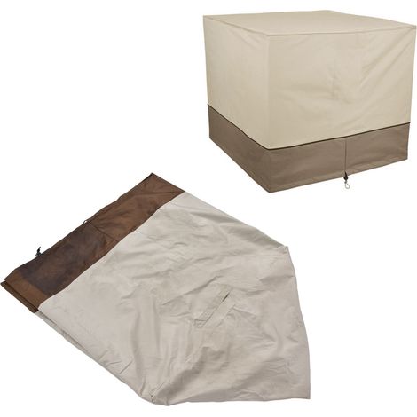 Housse de protection pour unité extérieure de climatiseur, imperméable, anti-poussière et anti-pluie, bicolore, 420D carrée (1/5)