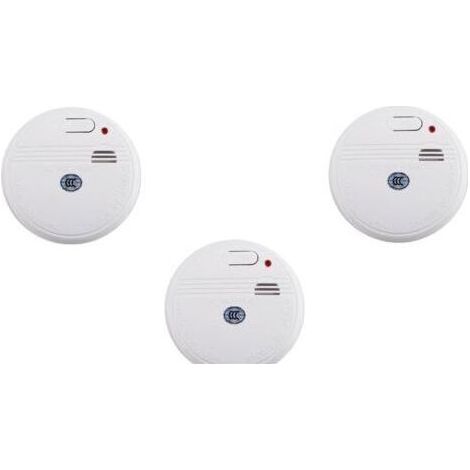Lot 3 Détecteur de fumée NF, détecteur de fumée, capteur d'incendie indépendant sans fil pour la maison, détecteur d'incendie d'alarme intelligent (1/4)