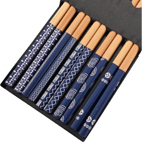 Baguettes En Bambou - 23 8 Cm - Pour Sushi Et Aliments Japonais - Réutilisables - 5 Paires