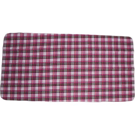 Alèse d'incontinence lavable réutilisable à fort pouvoir absorbant, motif écossais violet pour lit d'hôpital ou maison, dimensions 90x120 cm (1/5)