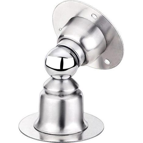 2 PCS Arrêt de Porte Magnétique, Inoxydable avec Ruban Adhésif Double Face 3M ou Vis - Inutile de Forage / forage (acier brossé) (1/5)
