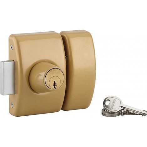 THIRARD - Verrou double entrée Design 5 pour porte d'entrée, cylindre 50mm, acier, 3 clés, bronze - THIRARD