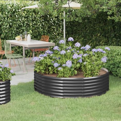 SKM Jardinière Acier enduit de poudre 140x140x36 cm Anthracite (1/4)