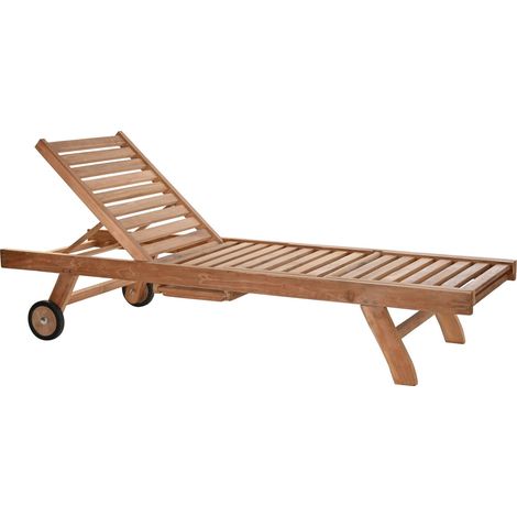 Tumbona Teca 200X65X36 Ruedas Bandeja Natural (1/5)