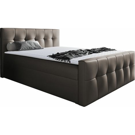 Lit boxspring Scriptum, Soft 024, Unique, Continental, 120x200, Faux cuir, Disponible, 122x226x120cm (1/5)