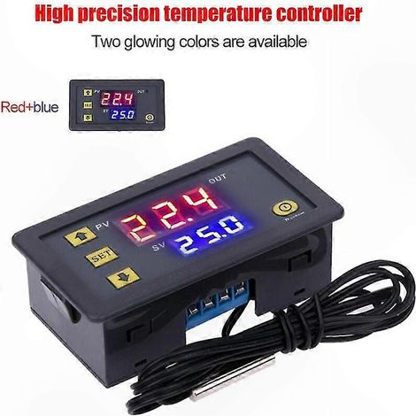 Digitalthermostat STC-1000 mit LED-Anzeige, Temperaturregler für Kühlen und Heizen, Schalter für konstante Temperatur, integrierter Sonde (1/5)