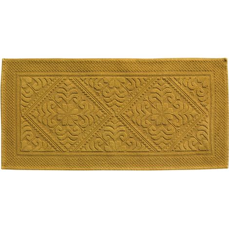 VIVARAISE - Tapis de bain Vivaraise Enzo en coton - Safran (54 x 110 cm) (1/4)