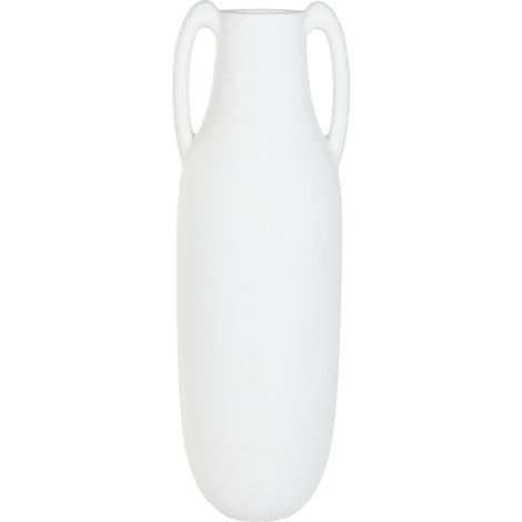 Anfora Fibra Vidrio 39X39X120 Asas Rugoso Blanco (1/3)