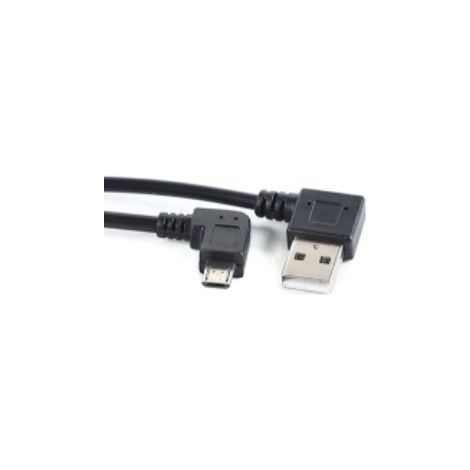 Ladekabel für Android-Handys/Tablets mit zwei abgewinkelten Steckern: USB-Stecker rechtwinklig auf Micro-5P-Stecker linkswinklig. (1/5)