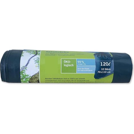 Bolsa de basura Secolan 120 litros azul y negro resistente