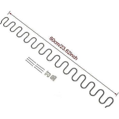 Ersatzfedern für Sofas und Sessel, Möbelfedern mit Clips, verfügbare Längen: 45 cm, 50 cm, 60 cm, 65 cm und 70 cm, silberfarben. (1/5)