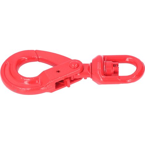 G80-Hebehaken aus geschmiedetem Stahl, selbstsichernd, drehbar, sicher, für Boote und Automobile, Tragfähigkeit 3,15 t, Länge 27 cm (1/5)
