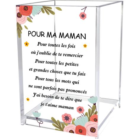 Cadeau Pour Maman,Cadeau Fete Des Meres,Idee Cadeau Maman Noel,Pot a Crayon Bureau,Porte Stylo Bureau,Rangement Pinceau Maquillage (1/5)