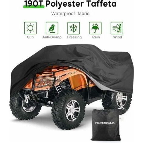 190T ATV Housse Extérieure pour Quad Bache de Protection Camping Car Housse pour Moto Imperméable Coupe-Vent Anti-UV 256110120cm - (1/4)