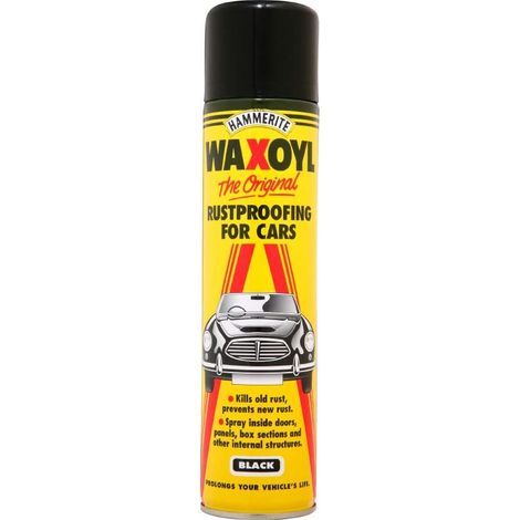 Hammerite Waxoyl Black Aerosol Spray 400ml for Rust Protection and Underbody Coating (1/4)
