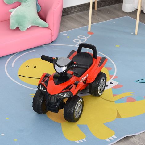 Quad infantil para niños de 18 a 36 meses, Dimensiones: 60 cm de largo x 31 cm de ancho x 42 cm de alto, Efectos de luz y sonido, Rojo y negro