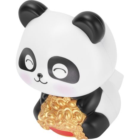 Figurine de panda solaire à tête oscillante, décoration de tableau de bord de voiture, porte-bonheur, pour enfants et maison, yeux plissés (1/5)
