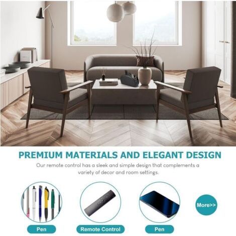 NALOOKAMIC Porte-télécommande en cuir synthétique avec 5 compartiments pour récepteur TV, DVD, bureau, stylo, cuisine, salle de bain, maquillage (1/3)
