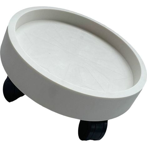Plateau pour pot de fleurs avec roulettes rondes amovibles pivotantes, support pour plantes de balcon blanc 22