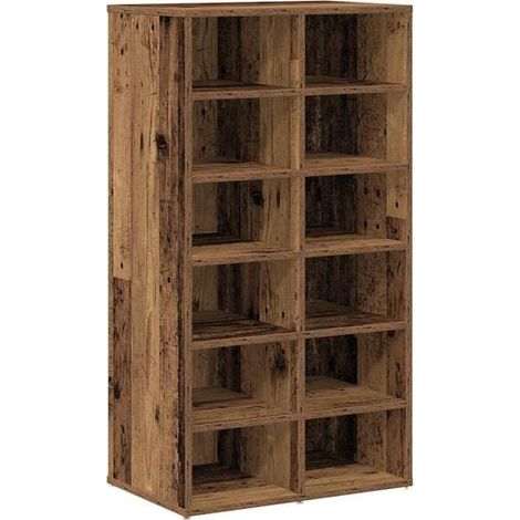 Ancien porte-chaussures en bois, 54x34x100,5 cm, en bois composite. (1/5)